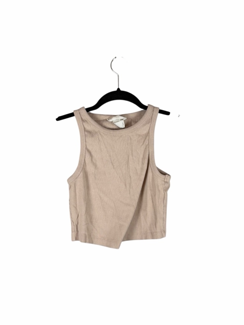 H&M Ribbed Beige Cropped Tank Top Size Small